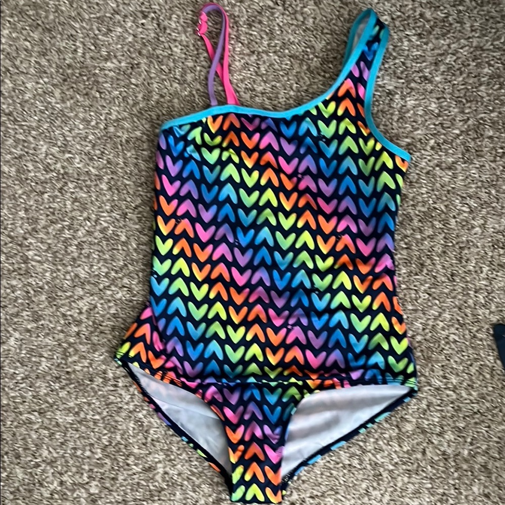 Lands' End Heart Pattern Swimsuit